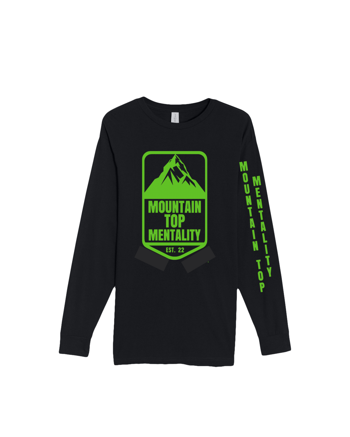 Black Long Sleeve | Green Logos