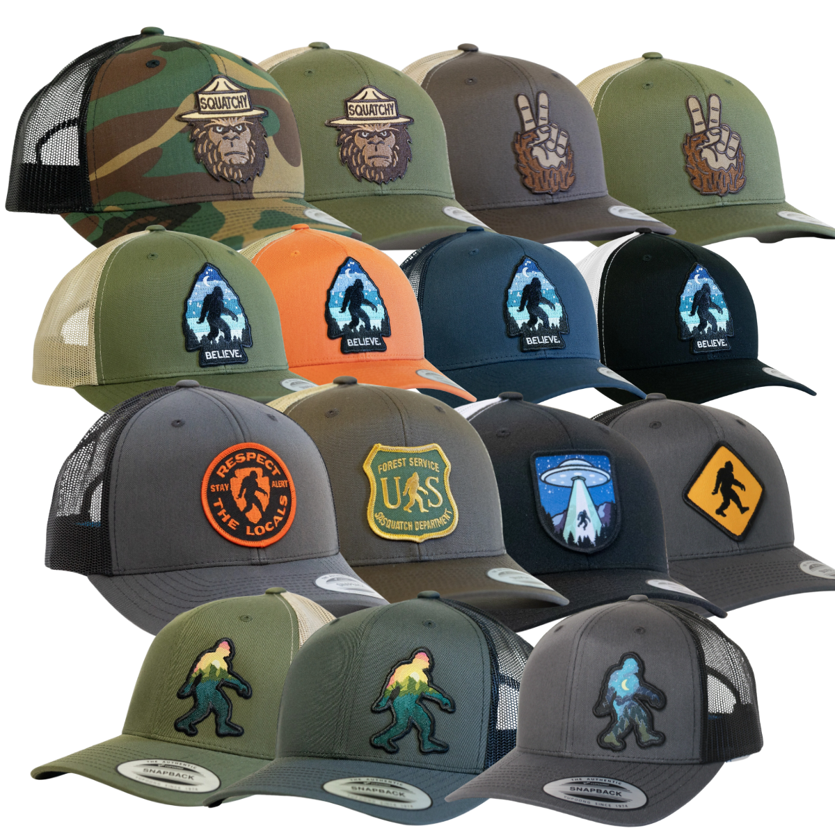 Sasquatch Snapback Hats