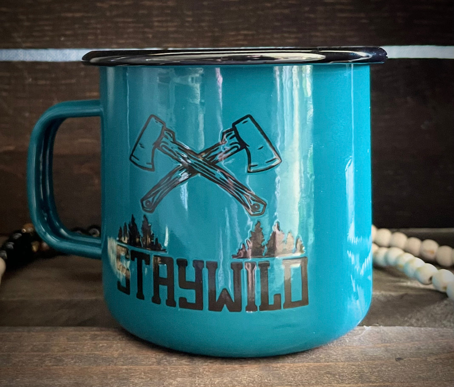 Teal Enamel Mug