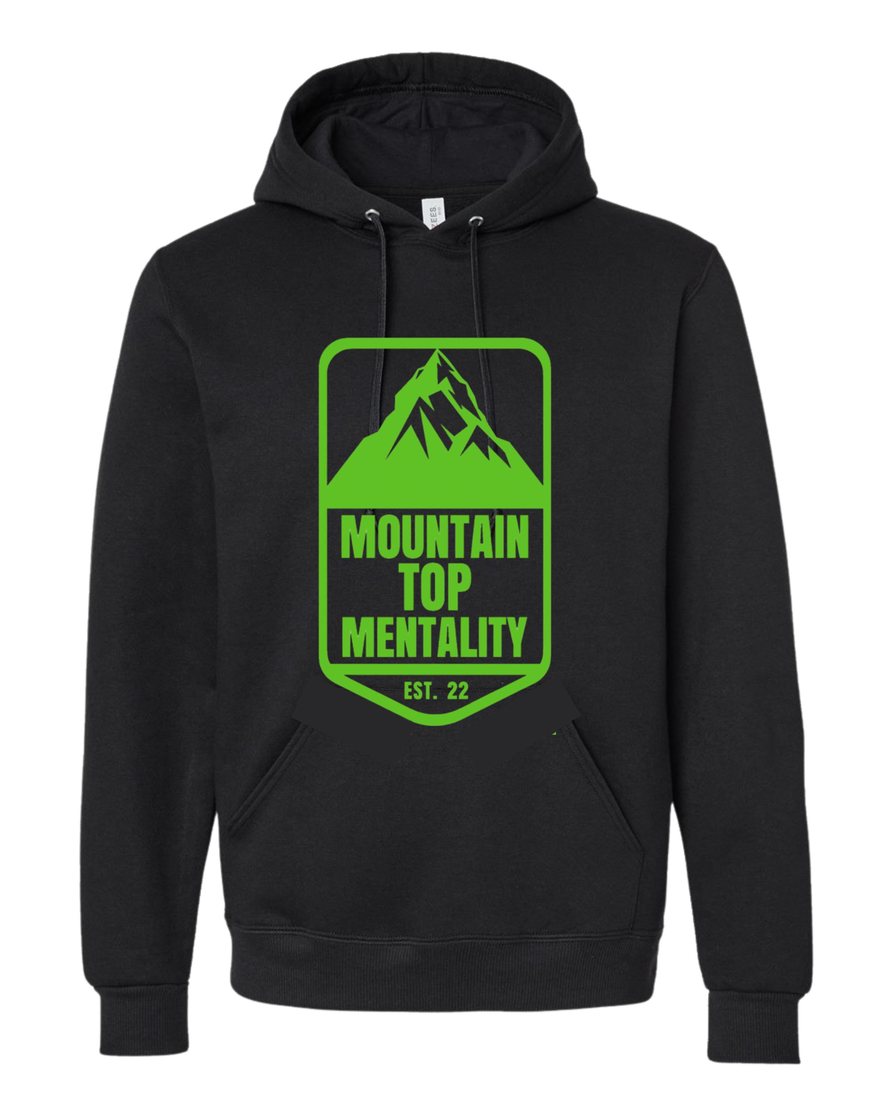 Topper Community Black Hoodie | Green Logos – MountainTopMentality